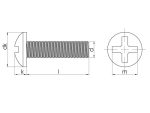 M6x35 mm Stainless Steel YSB Metrik Screw DIN 7985 - Image 2